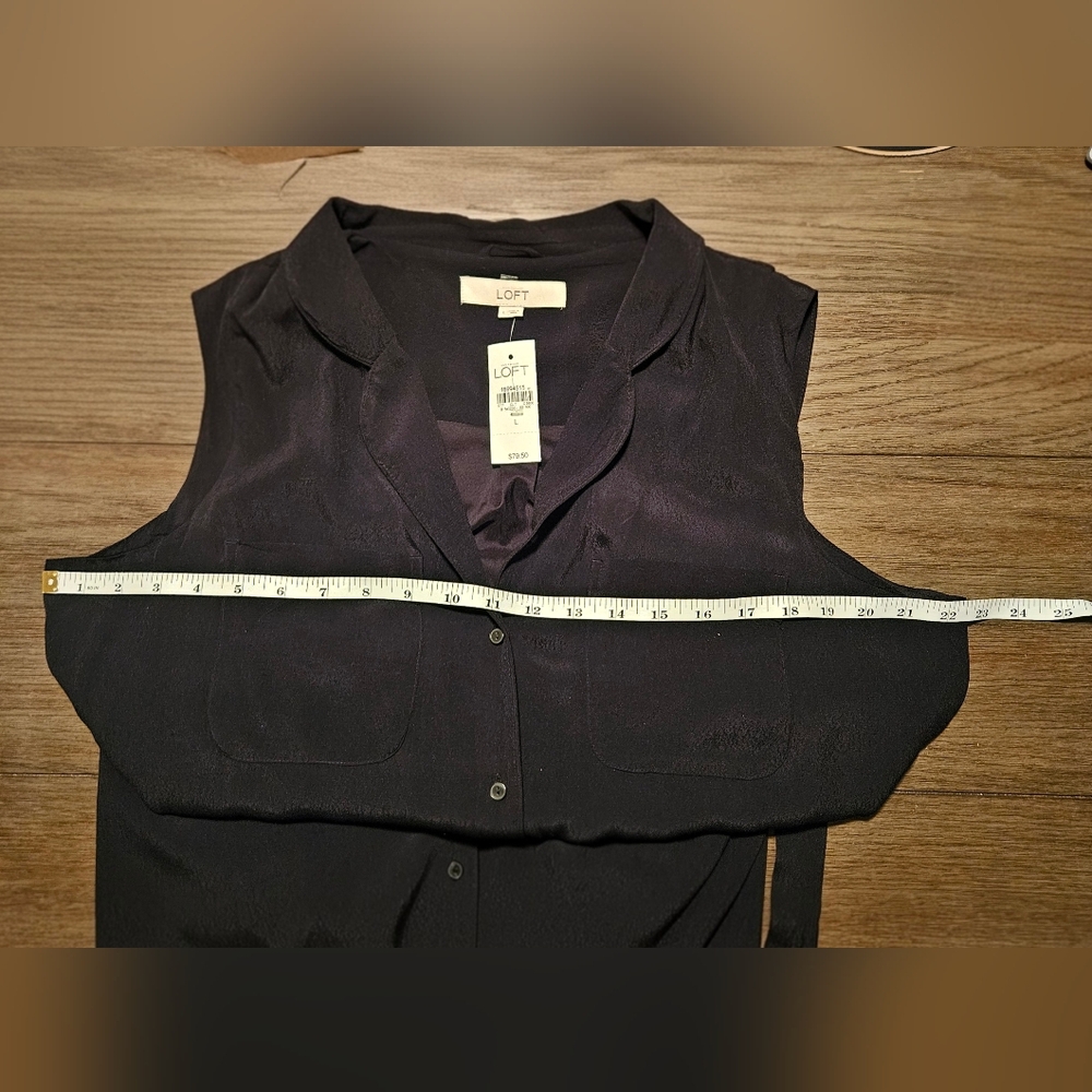 Ann Taylor Black Sleeveless V-Neck Wrap Dress - Picture 5 of 6